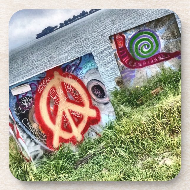 Awesome Graffiti Art in Berkeley California Coaster (Front)