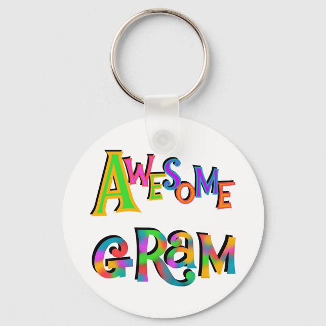 Awesome Gram T-shirts and Gifts Keychain (Front)