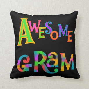 Awesome Gram T-shirts and Gifts Throw Pillow