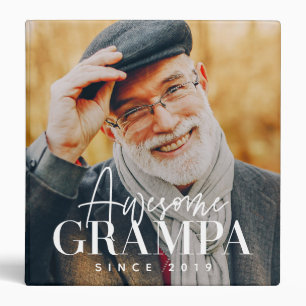 Awesome Grampa Since 20XX Simple Elegant Photo Binder