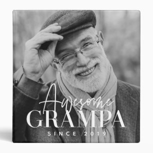 Awesome Grampa Since 20XX Simple Elegant Photo Binder