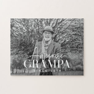 Awesome Grampa Since 20XX Simple Elegant Photo Jigsaw Puzzle