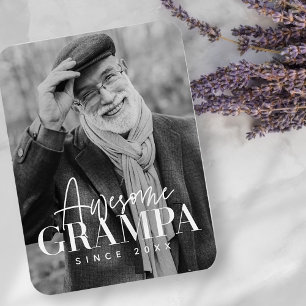 Awesome Grampa Since 20XX Simple Elegant Photo Magnet