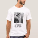 Awesome Grampa Since 20XX Simple Elegant Photo T-Shirt<br><div class="desc">This simple and modern design is composed of serif and cursive typography and add a custom photo</div>