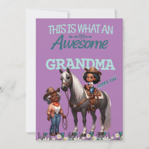 Awesome Grandma Cowgirl Mother's Day Personalized Card