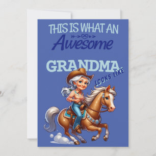 Awesome Grandma Cowgirl Mother's Day Personalized Card