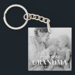 Awesome Grandma Since 20XX Simple Elegant Photo Keychain<br><div class="desc">This simple and modern design is composed of serif and cursive typography and add a custom photo</div>