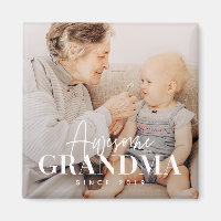 Awesome Grandma Since 20XX Simple Elegant Photo