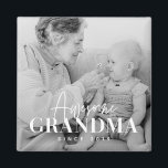 Awesome Grandma Since 20XX Simple Elegant Photo Magnet<br><div class="desc">This simple and modern design is composed of serif and cursive typography and add a custom photo</div>