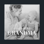 Awesome Grandma Since 20XX Simple Elegant Photo Magnet<br><div class="desc">This simple and modern design is composed of serif and cursive typography and add a custom photo</div>