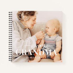 Awesome Grandma Since 20XX Simple Elegant Photo Notebook