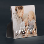 Awesome Grandma Since 20XX Simple Elegant Photo Plaque<br><div class="desc">This simple and modern design is composed of serif and cursive typography and add a custom photo</div>