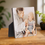 Awesome Grandma Since 20XX Simple Elegant Photo Plaque<br><div class="desc">This simple and modern design is composed of serif and cursive typography and add a custom photo</div>