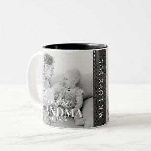 Awesome Grandma Since 20XX Simple Elegant Photo Two-Tone Coffee Mug