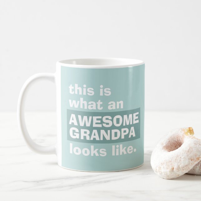 Awesome Grandpa Gift Unique Modern Keepsake Coffee Mug (With Donut)