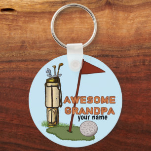 Awesome Grandpa Golf keychain