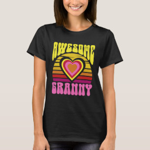 Awesome Granny Cute Sunset Hearts Mother s Day Ret T-Shirt