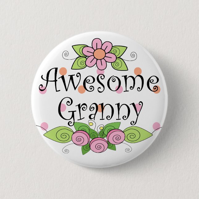 Awesome Granny T-Shirt 2 Inch Round Button (Front)