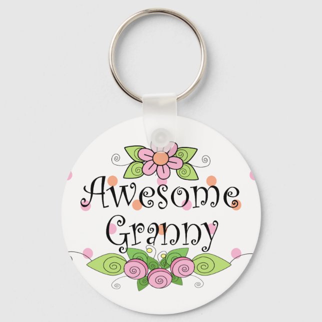 Awesome Granny T-Shirt Keychain (Front)