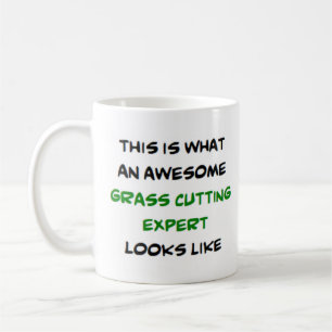 awesome grass cutting expert coffee mug