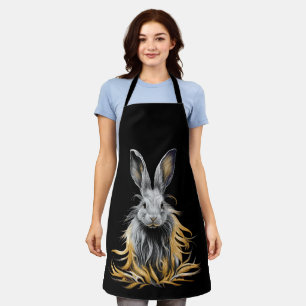 Awesome Gray Rabbit on Fire  Apron
