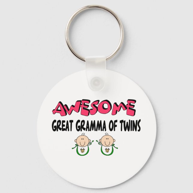 AWESOME GREAT GRAMMA of TWINS Keychain (Front)