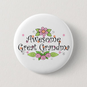 Awesome Great Grandma T-Shirt 2 Inch Round Button