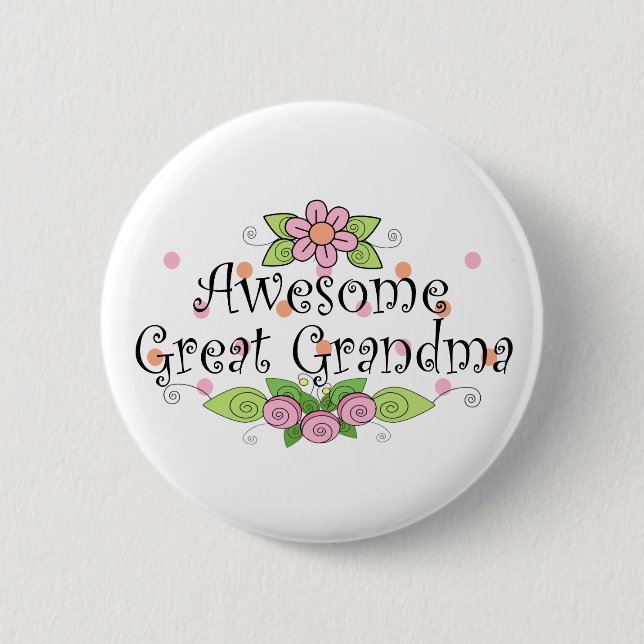 Awesome Great Grandma T-Shirt 2 Inch Round Button (Front)