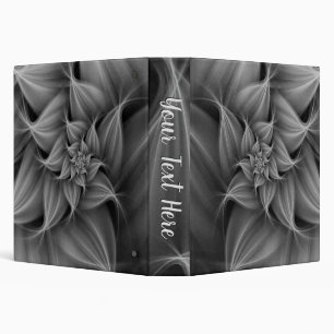 Awesome Grey Flower Fractal Personalized Binder