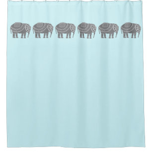Awesome Grey Ornate Elephant on Turquoise Colour