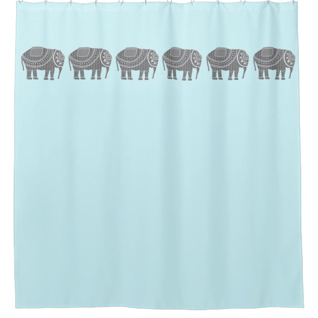 Awesome Grey Ornate Elephant on Turquoise Colour (Front)
