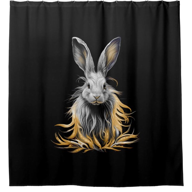 Awesome Grey Rabbit on Fire  (Front)