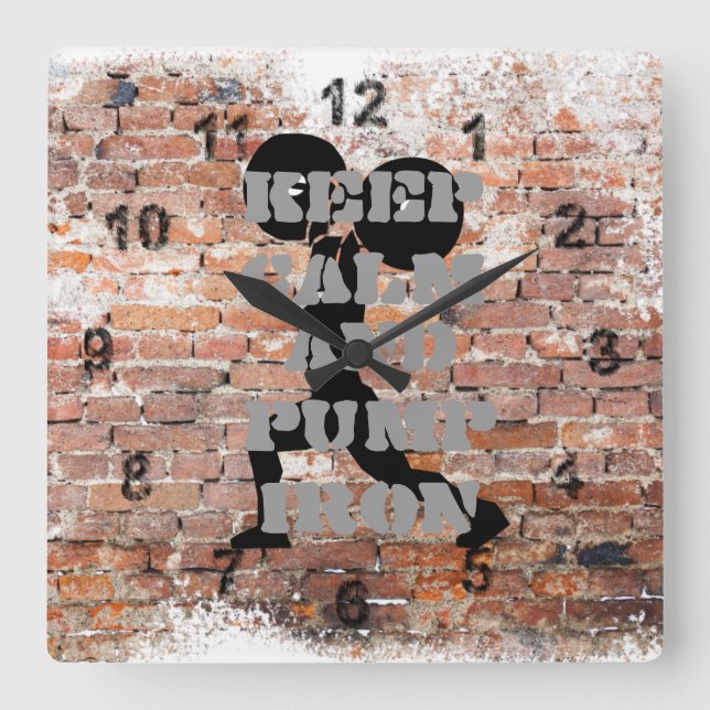 AWESOME GRUNE GYM SQUARE WALL CLOCK (Front)