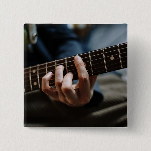 Awesome Guitar 2 Inch Square Button (Front)