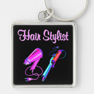 AWESOME HAIR STYLIST TEES AND GIFTS KEYCHAIN