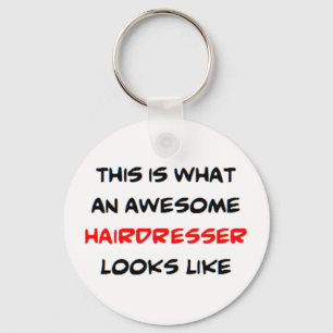 awesome hairdresser keychain