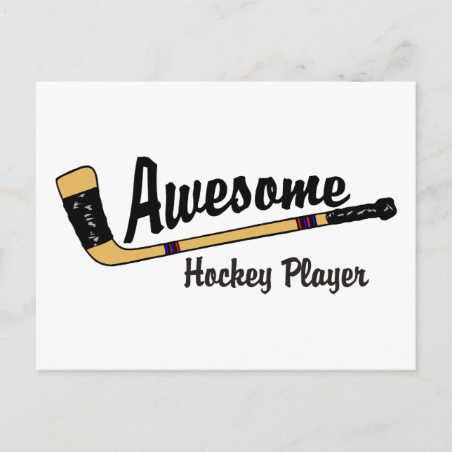 Awesome Hockey Player Postcard (Front)