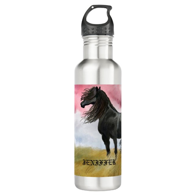 Awesome Horse Watercolor 710 Ml Water Bottle (Front)