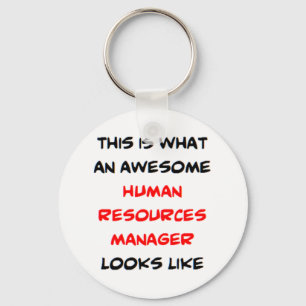 awesome human resources manager keychain