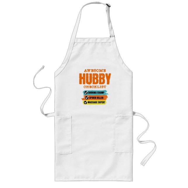 Awesome Husband Checklist Funny Long Apron (Front)