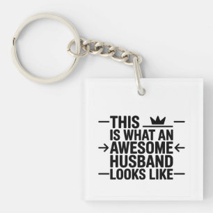 Awesome Husband Graphic Typography Keychain
