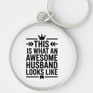 Awesome Husband Minimal Typography Keychain