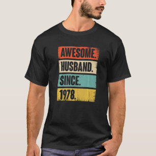 Awesome Husband Since 1978 44 Wedding Anniversary  T-Shirt