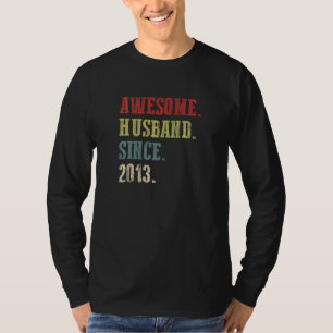 Awesome Husband Since 2013 9 Wedding Aniversary T-Shirt