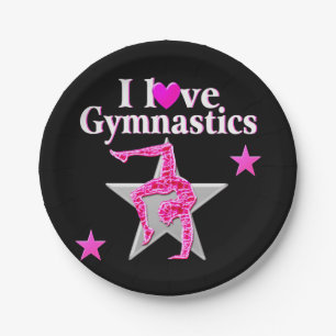 AWESOME I LOVE GYMNASTICS DESIGN PAPER PLATE