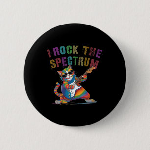 Awesome I Rock The Spectrum Autism Mom Dad Motivat 2 Inch Round Button