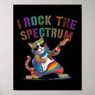 Awesome I Rock The Spectrum Autism Mom Dad Motivat Poster