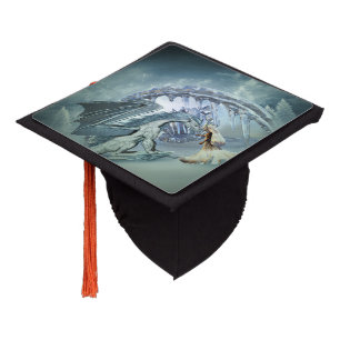 Awesome ice dragon graduation cap topper