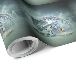Awesome ice dragon wrapping paper