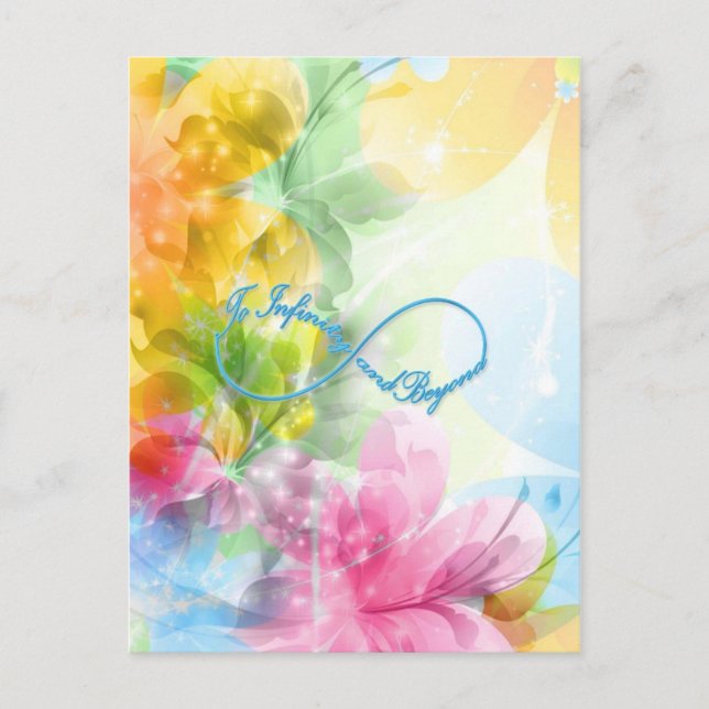 Awesome Infinity symbol "To infinity and beyond" Postcard (Front)